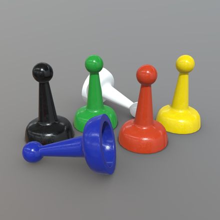 Board Game Pawns 2 - low poly PBR 3d model