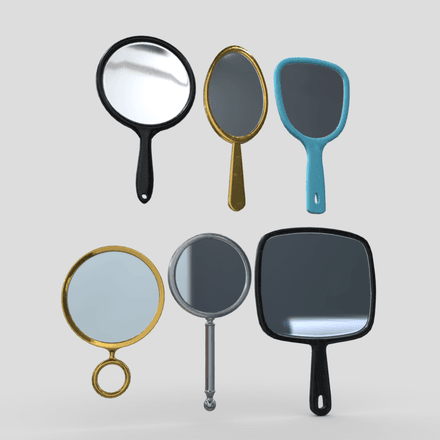 Hand Mirror Pack - low poly PBR 3d model