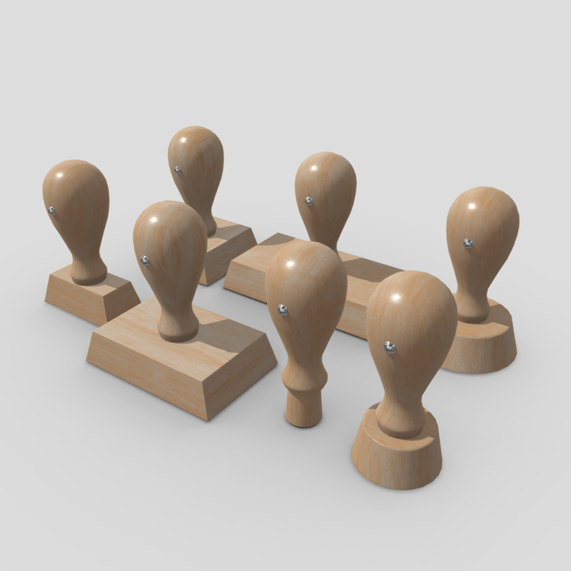 Rubber Stamp Pack - low poly PBR 3d model