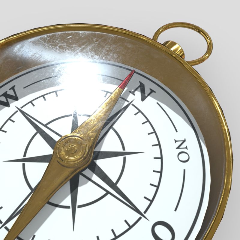 Compass - low poly PBR 3d model