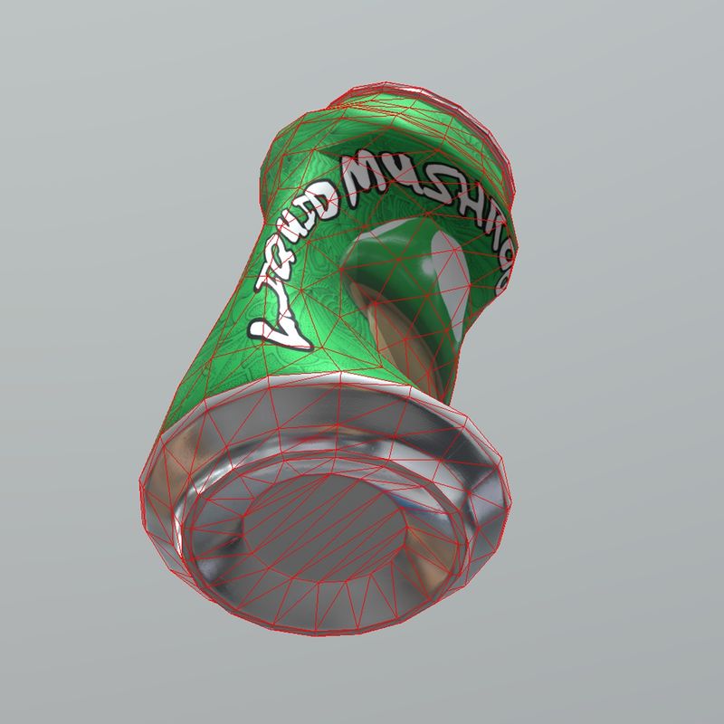 Beverage Can Deformed 1 / Liquid Mushroom - low poly PBR 3d model