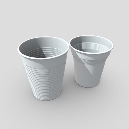 Plastic Cup Set - low poly PBR 3d model