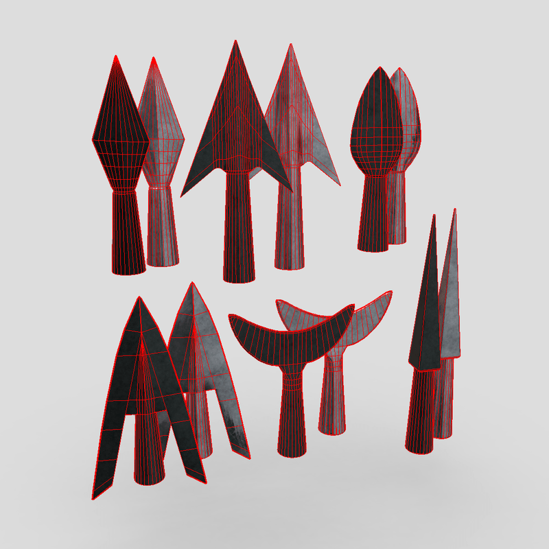 Arrowhead Pack - low poly PBR 3d model