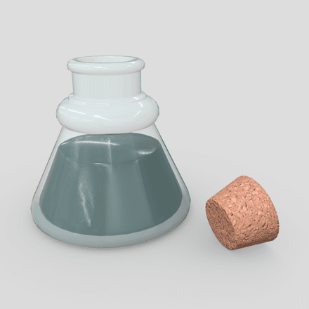 Ink Bottle - low poly PBR 3d model