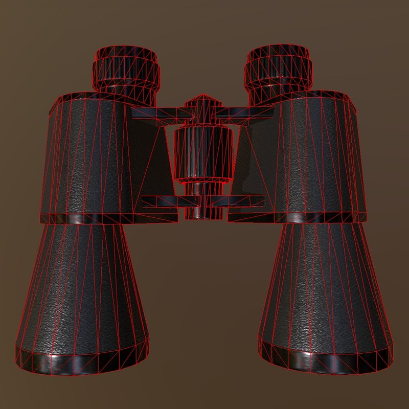 Binocular - low poly PBR 3d model