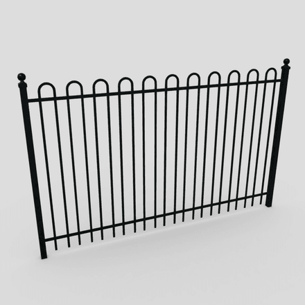 Iron Fence 3 - low poly PBR 3d model