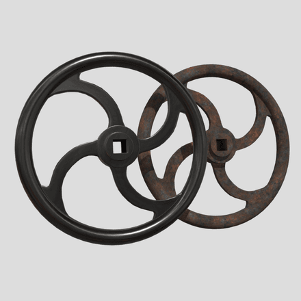 Crank Wheel - low poly PBR 3d model