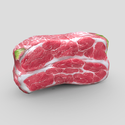 CC0 - Raw Meat 4 - low poly PBR 3d model