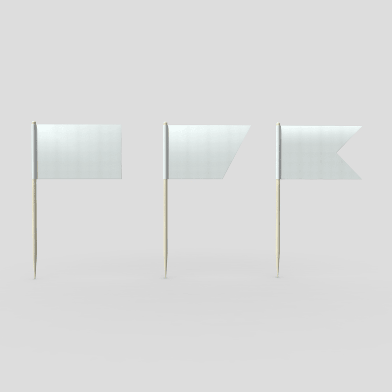 Tooth Pick Flags - low poly PBR 3d model