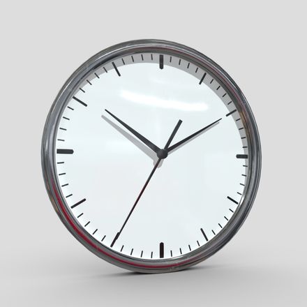 Wall Clock 2 - low poly PBR 3d model