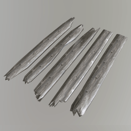 CC0 - Planks Broken - low poly PBR 3d model