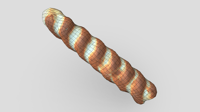 CC0 - Baguette - low poly PBR 3d model
