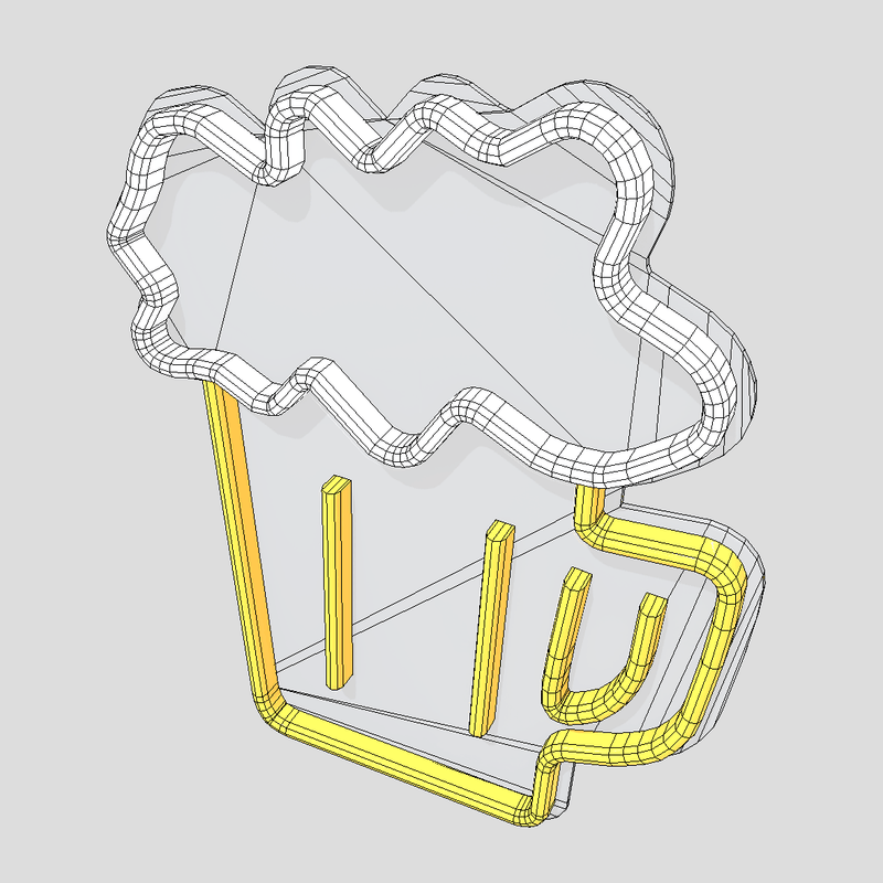 Neon Sign Beer - low poly PBR 3d model