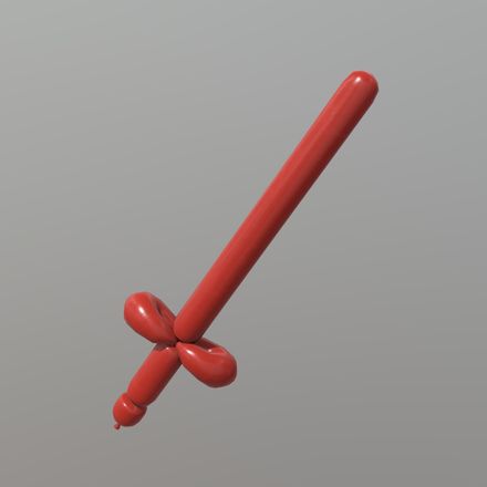 Balloon Sword - low poly PBR 3d model