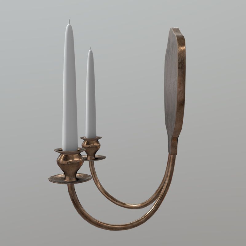 Candle Holder 3 - low poly PBR 3d model