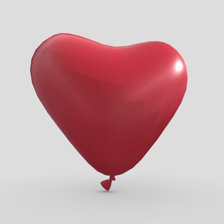 Balloon Heart - low poly PBR 3d model