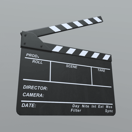 CC0 - Clapperboard - low poly PBR 3d model