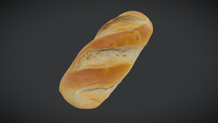 Baguette 2 - low poly PBR 3d model