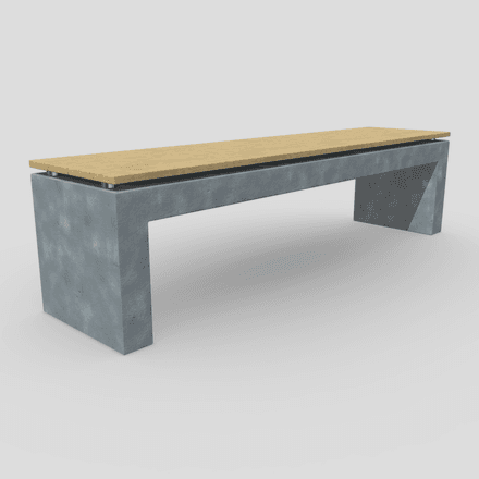 Bench 2 - low poly PBR 3d model