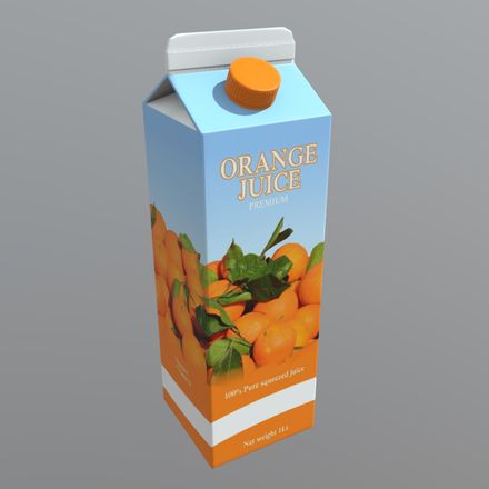 Orange Juice - low poly PBR 3d model