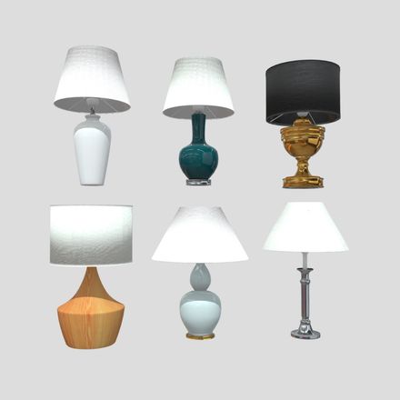 Table Lamp Pack - low poly PBR 3d model