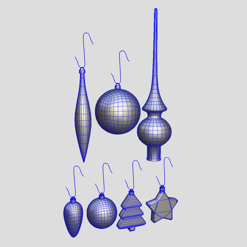 Christmas Bauble Pack - low poly PBR 3d model