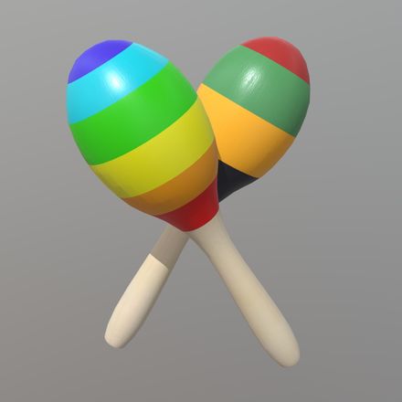 Maracas - low poly PBR 3d model