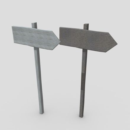 Wooden Sign 1 - low poly PBR 3d model