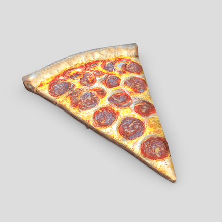 Pizza Salami Slice - low poly PBR 3d model