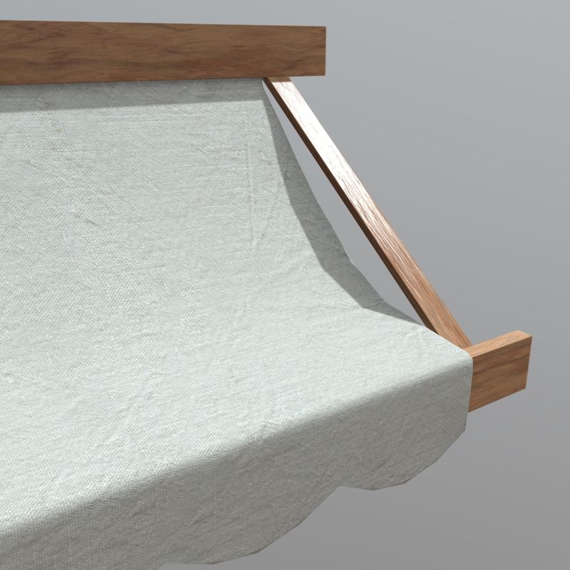 Awning 2 - low poly PBR 3d model