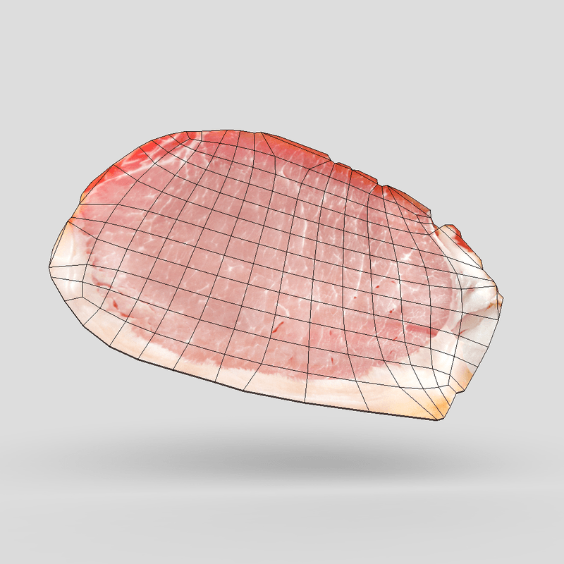 CC0 - Slice of Ham - low poly PBR 3d model