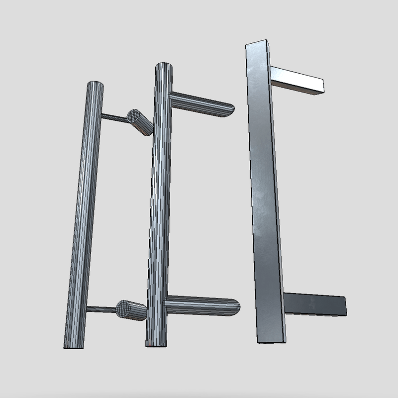Door Handle Pack 2 - low poly PBR 3d model