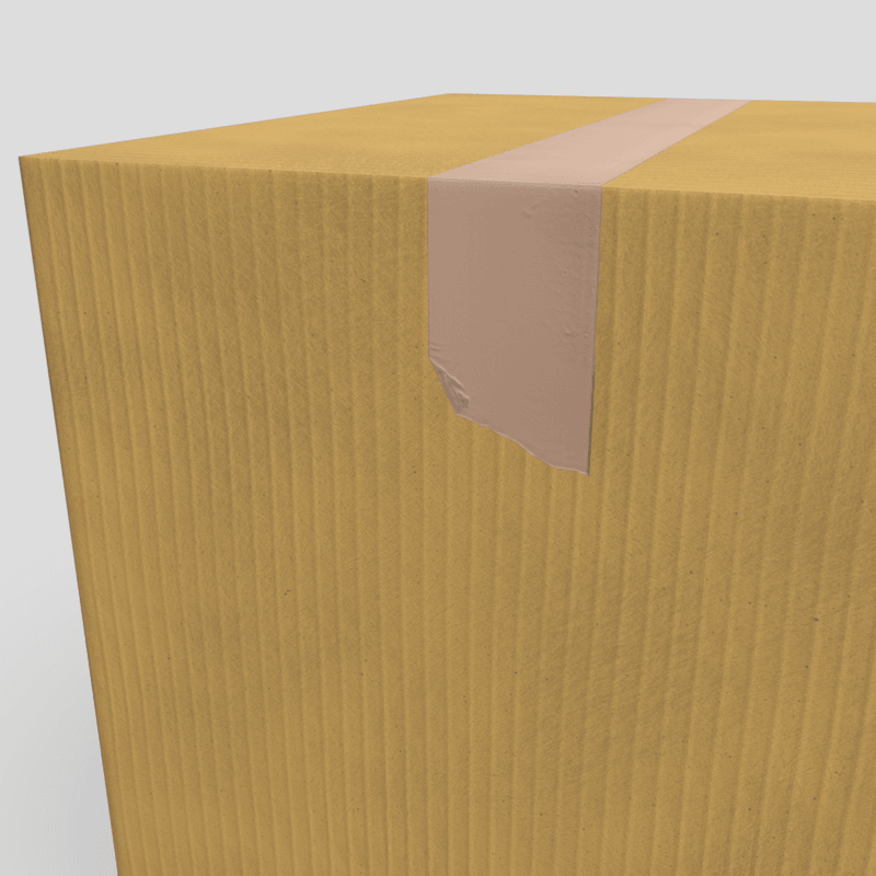 CC0 - Cardboard Box Closed - low poly PBR 3d model