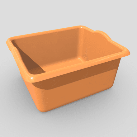 Plastic Wash Basin 3 - low poly PBR 3d model