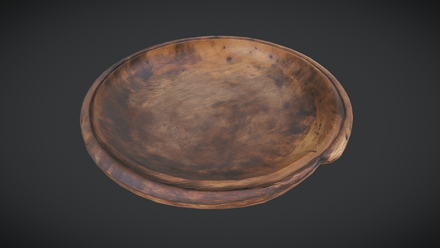 Wooden Tray 3 - low poly PBR 3d model