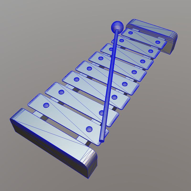 Xylophone - low poly PBR 3d model