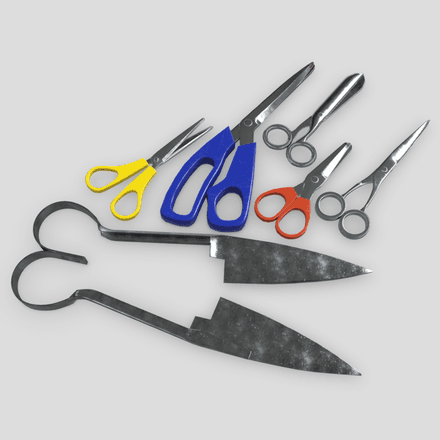 Scissors Pack - low poly PBR 3d model