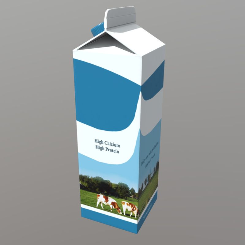 CC0 - Milk Carton - low poly PBR 3d model