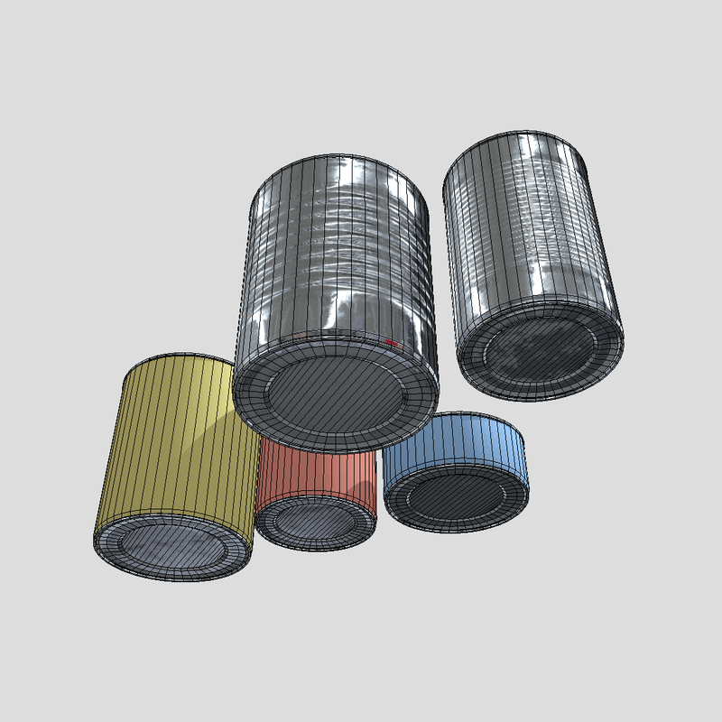Tin Can Pack - low poly PBR 3d model