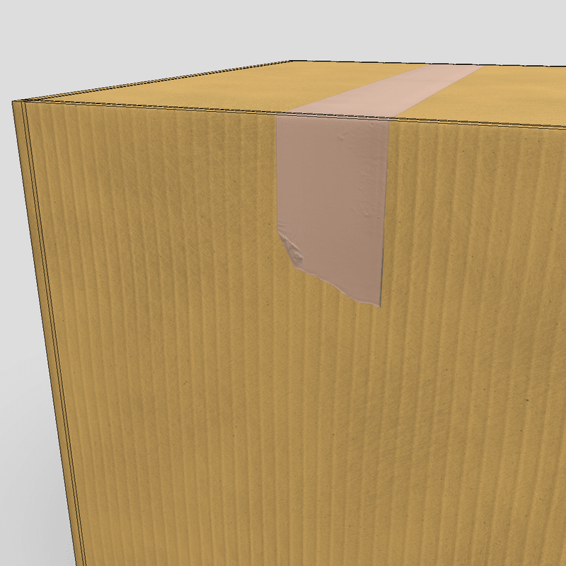 CC0 - Cardboard Box Closed - low poly PBR 3d model