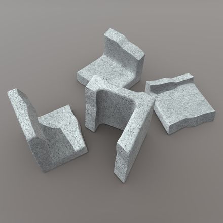 Cinder Block Broken 3 - low poly PBR 3d model