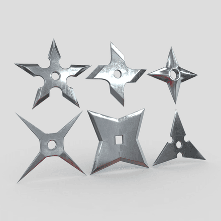 Shuriken Pack - low poly PBR 3d model