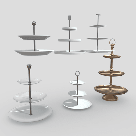 Etagere Pack - low poly PBR 3d model