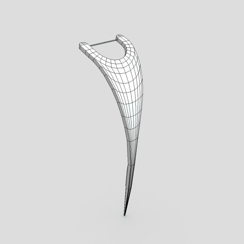 Dental Floss Pick 3 - low poly PBR 3d model