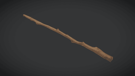 Wooden Stick 4 - low poly PBR 3d model