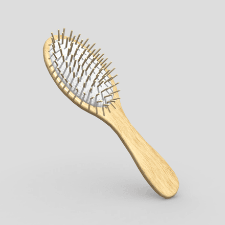 Hair Brush - low poly PBR 3d model