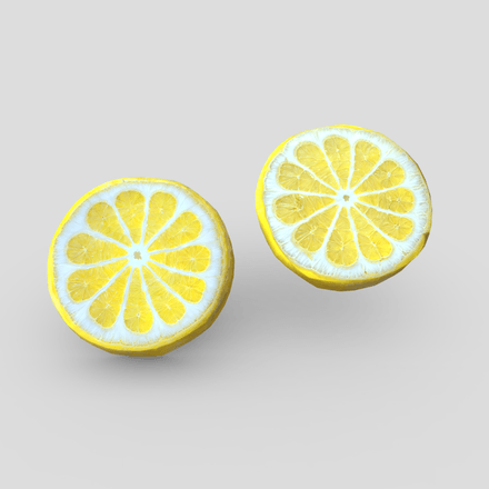 Slice Of Lemon - low poly PBR 3d model