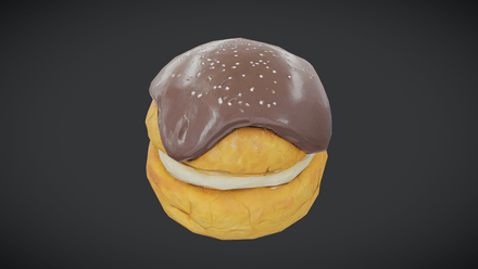 Profiterole - low poly PBR 3d model