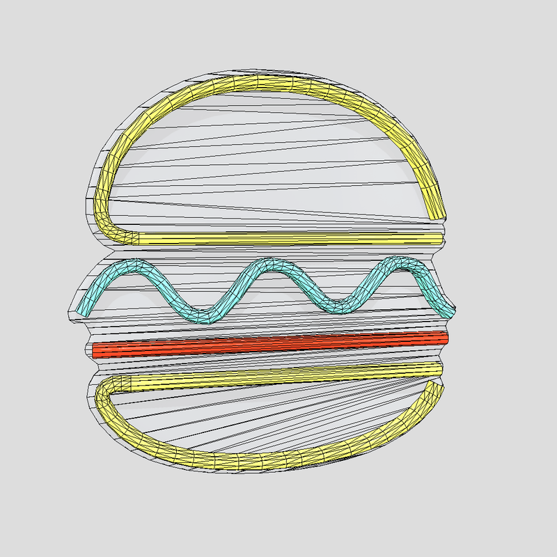 Neon Sign Burger - low poly PBR 3d model