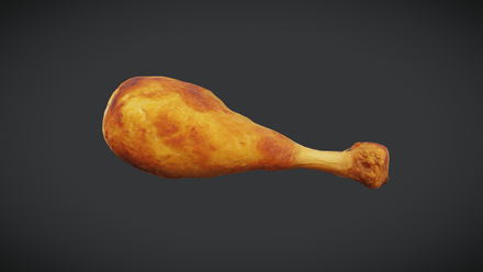 Crispy Chicken Drumstick - low poly PBR 3d model